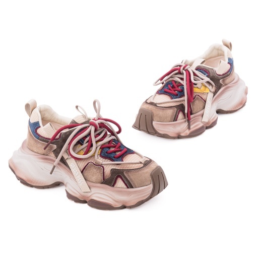 Pantofi dama sport din piele mix, PASS Collection, 1LY90023A, multicolor - Img 2