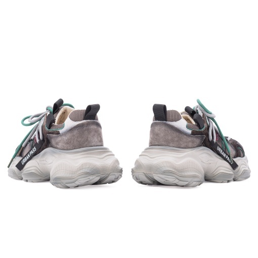 Pantofi dama sport din piele mix, PASS Collection, 1LY90023B, gri diverse - Img 6