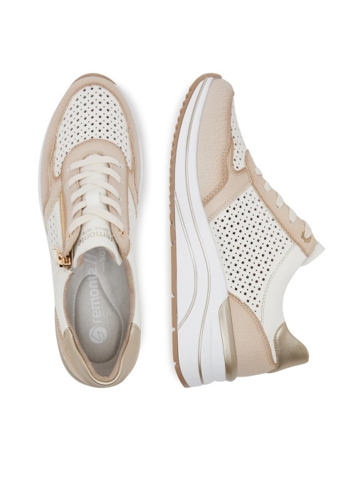 Pantofi dama sport din piele mix, Remonte D0T14-81, bej - Img 7