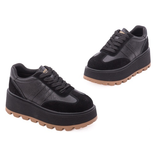 Pantofi dama sport din piele naturala, Feeling, 2510, negru - Img 2