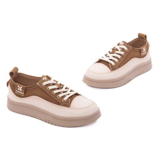 Pantofi dama sport din piele naturala, Feeling, 6675, maro - Img 2