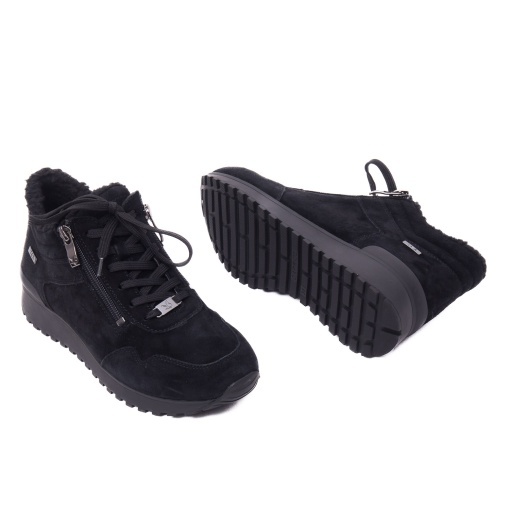 Pantofi dama sport din piele naturala nabuc, Caprice 9-26201-43 00D BLACK SUEDE - Img 3