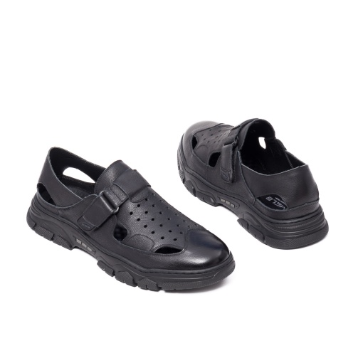 Pantofi de vara din piele, WM816 negru - Img 6