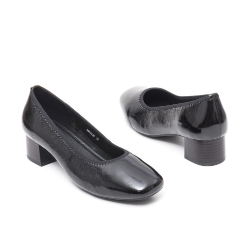 Pantofi eleganti cu toc mic, piele lacuita, X4X430023C 01-L, negru - Img 6