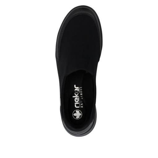 Pantofi impermeabili slip-on damă Rieker Z0054-00, negru, talpă joasă - Img 4