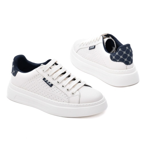 Pantofi sport barbati din piele naturala, Gryxx, 7CCJ80004A 35-N, alb bleumarin - Img 3