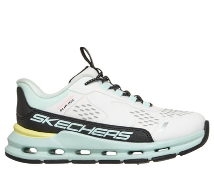 Pantofi sport dama Skechers GLIDE-STEP + - VISTA 303654L WBT, alb/bleu - Img 4