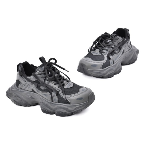 Pantofi sport Unisex din piele mix, Gryxx, Z69688-2B 14-Z, gri - Img 2
