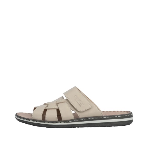 Papuci barbati din piele naturala, Rieker 21073-60, bej - Img 5