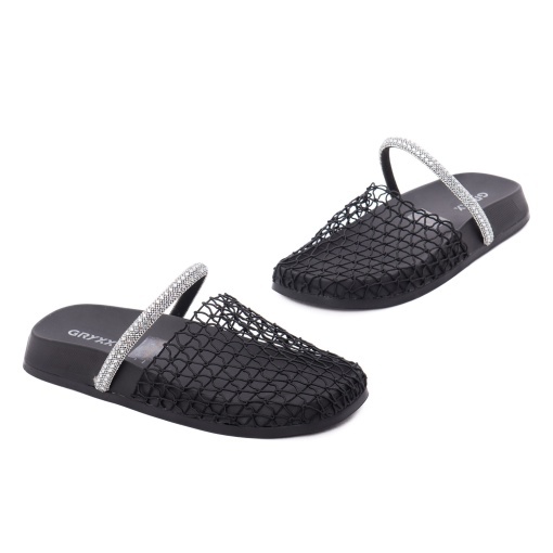 Papuci dama din material textil, Gryxx 7YSF80006A 01-T, negru - Img 2