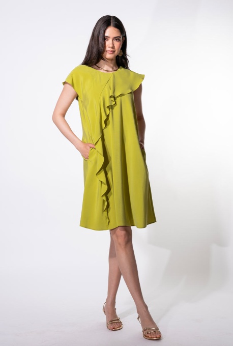 Rochie din rayon MARUSIA, Hermosa, lime - Img 7
