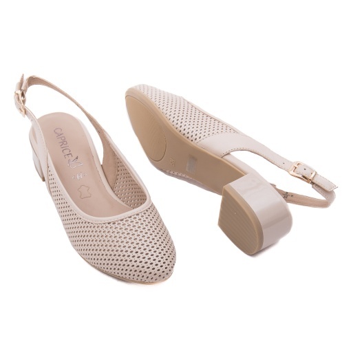 Saboti dama din piele naturala, Caprice, 9-29602-44 404 CREAM NAPPA, crem - Img 3
