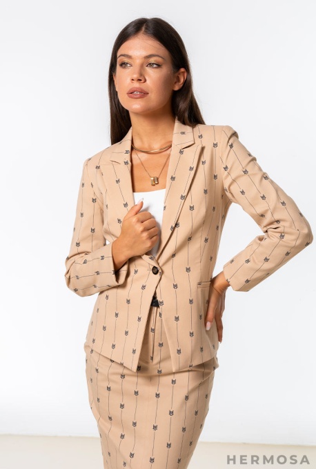 Sacou Claudia din gabardin Bej - Img 10