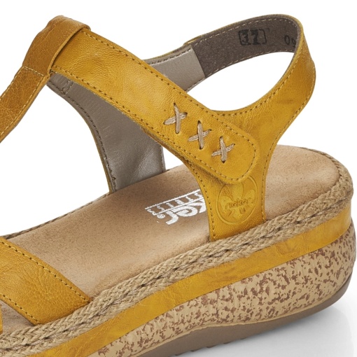 Sandale dama casual, piele ecologica, V0919-68, galben - Img 11