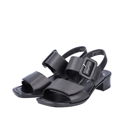 Sandale dama casual, piele naturala, 62663-01, negru - Img 2
