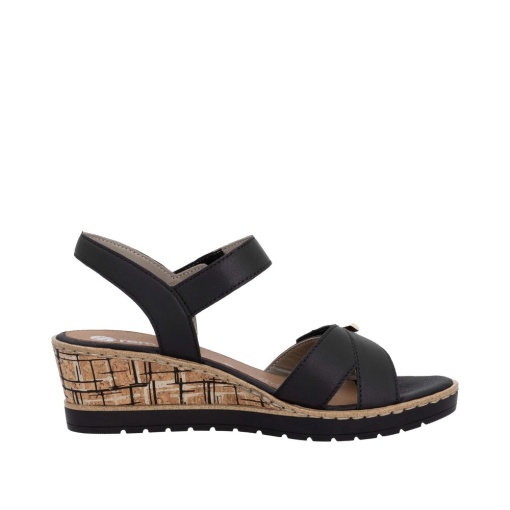 Sandale dama casual, Remonte R6266-00 din piele naturala, negru - Img 6