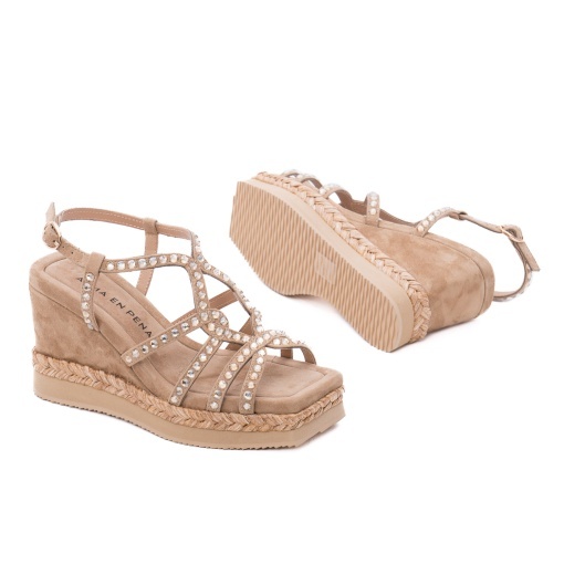Sandale dama din piele intoarsa, ALMA EN PENA V265852 SUEDE SAND, bej - Img 4