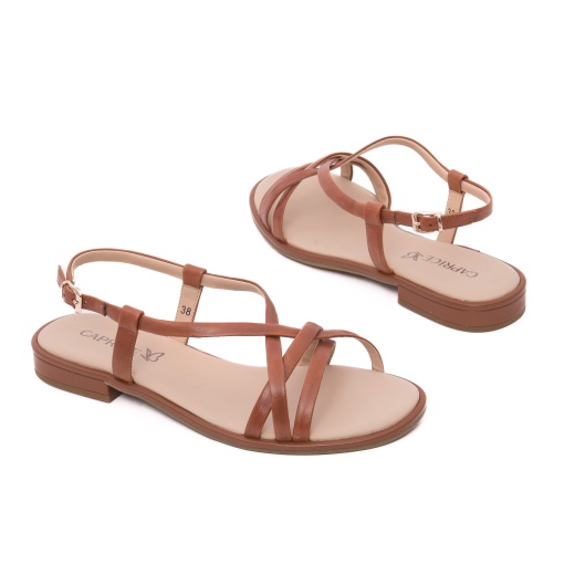 Sandale dama din piele naturala, Caprice, 9-28100-44 303 COGNAC NAPPA, coniac - Img 3