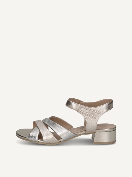 Sandale dama din piele naturala, Caprice 9-28201-46 991 LT.GOLD COMB, auriu - Img 5