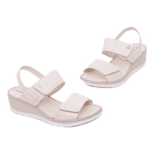 Sandale dama din piele naturala, Caprice, 9-28251-42, crem - Img 2