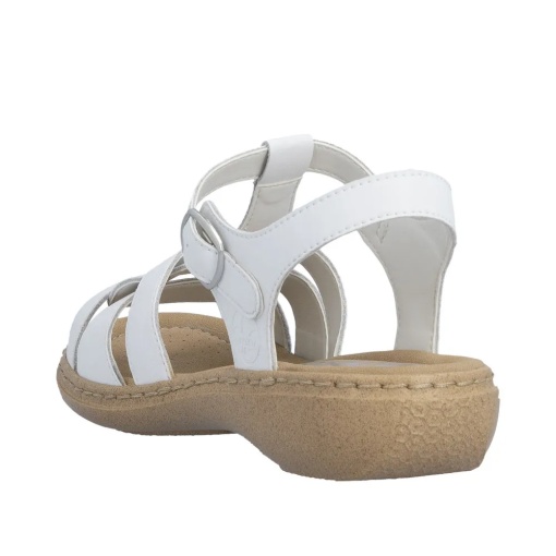 Sandale dama din piele naturala, Rieker 61853-80, alb - Img 3