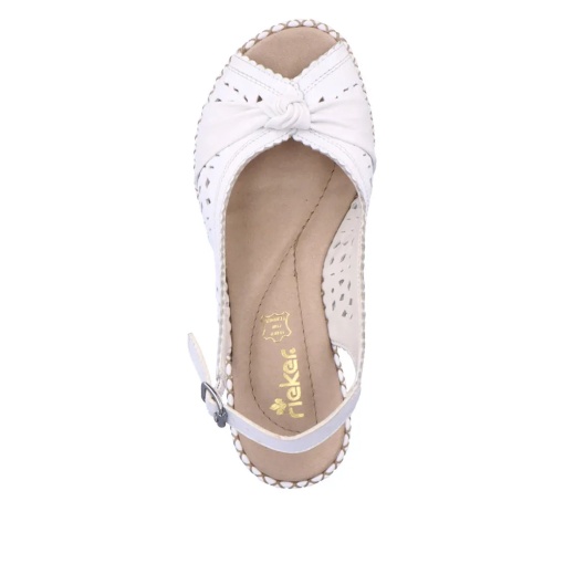 Sandale dama din piele naturala, Rieker 66176-81, alb - Img 6