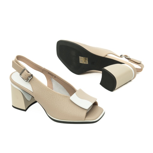 Sandale dama elegante din piele naturala, KARISMA, 7QXS60020A 03-N, bej - Img 4