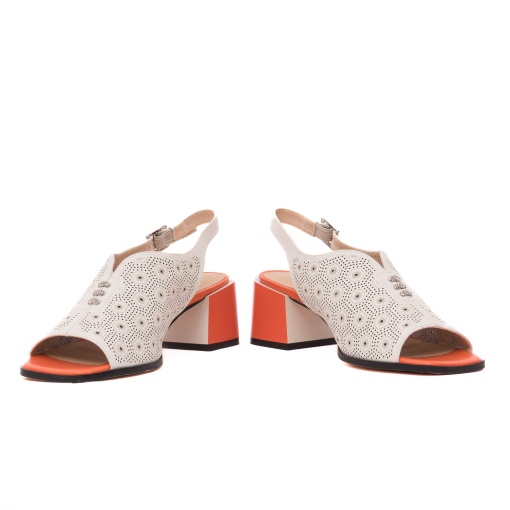 Sandale dama elegante din piele naturala, KARISMA, 7QXS60021C 52-N, crem - Img 5