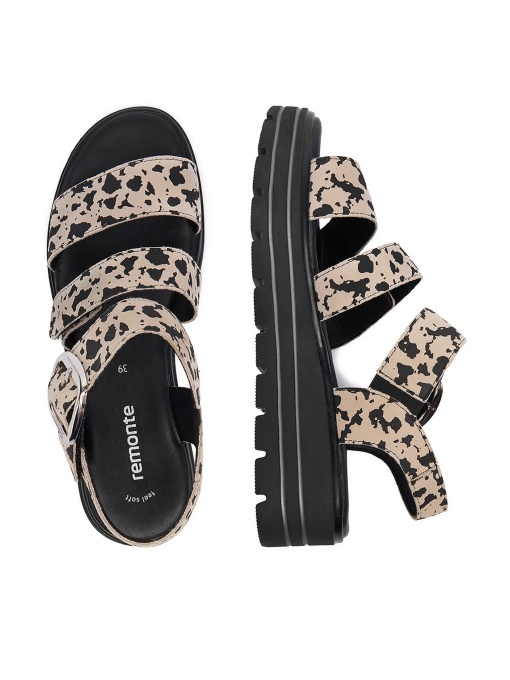 Sandale Damă Remonte D3N50-60 Bej Animal Print Piele Naturală - Img 3