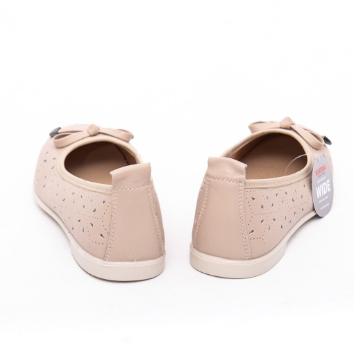 Balerini bej dama wide fit cu perforații și fundiță Karisma 8OWB60016B 03-N - Img 7