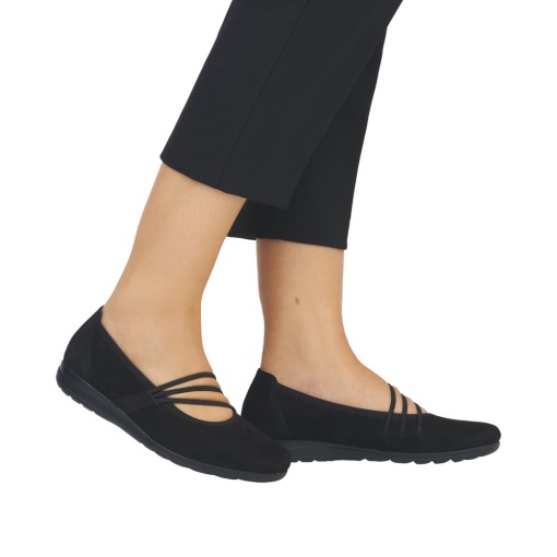 Balerini dama, piele naturala nabuc, L9369-00, negru - Img 5