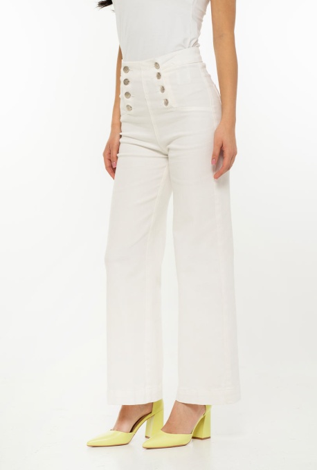 Blugi dama din denim BLUGI 15800, alb - Img 4