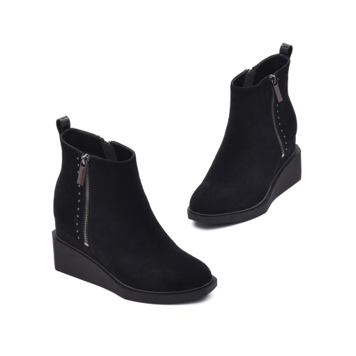 Botine cu platforma, piele naturala de antilopa, JIJI50031B 01-I - Img 2