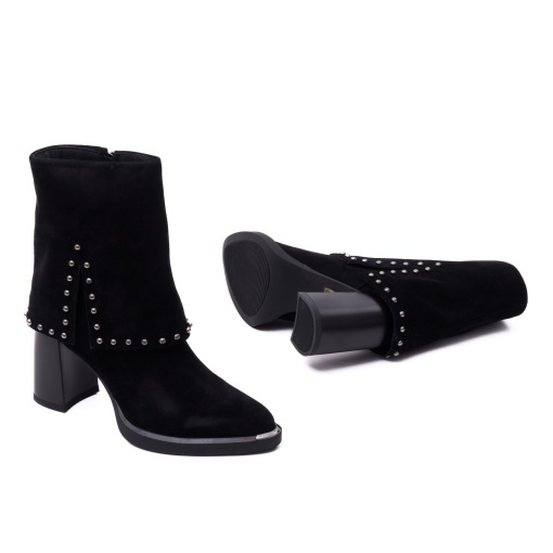 Botine dama din piele intoarsa, Epica 3V1244-S791-G6 negru antilopa - Img 4
