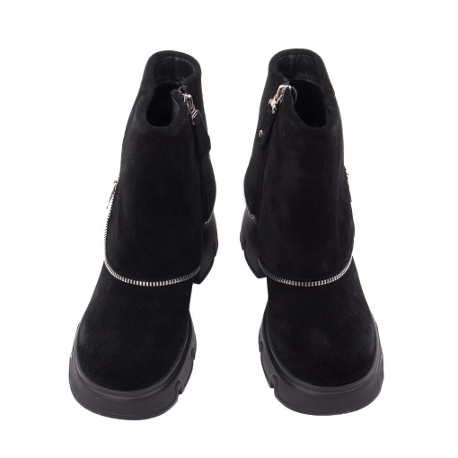Botine dama din piele naturala intoarsa, PASS Collection 1M490015A 01-I, negru - Img 4
