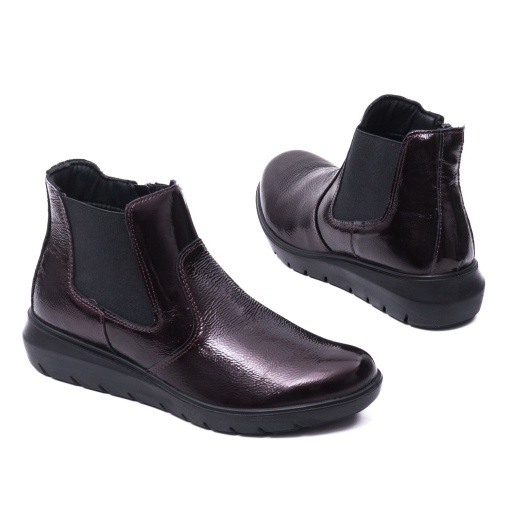 Botine dama din piele naturala lacuita, IMAC, IC856370 23-L, bordo - Img 3