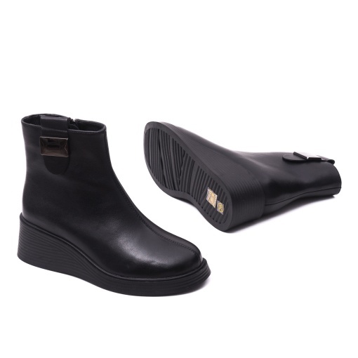 Botine dama din piele naturala, PASS Collection, 1WB90001A 01-N, negru - Img 5