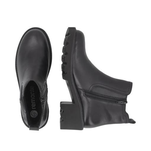 Botine dama din piele naturala, Remonte D0A70-00, negru - Img 9