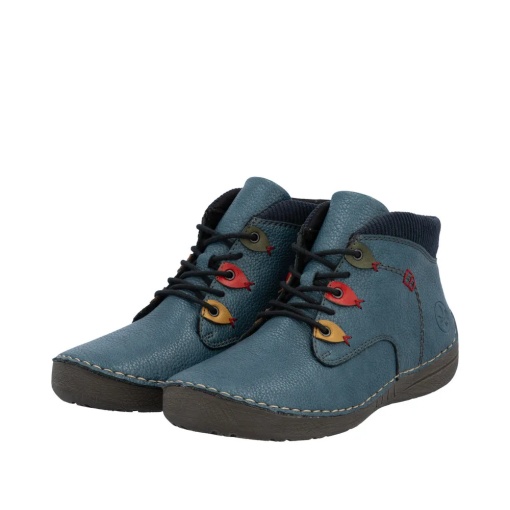 Botine dama din piele naturala, Rieker, 52544-14, albastru - Img 3