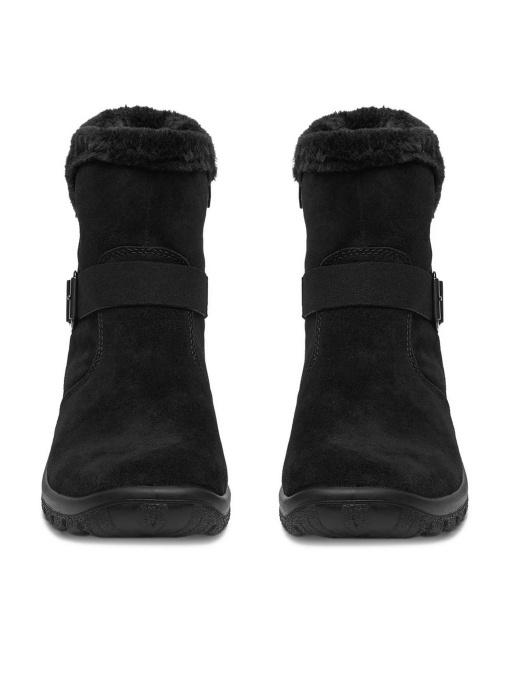 Botine damă negre Rieker L7179-00 cu blană și fermoar, piele naturală - Img 2
