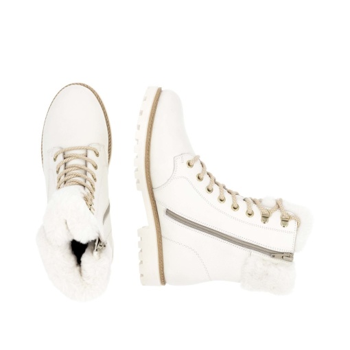 Botine dama, piele naturala, D8481-80, alb - Img 6