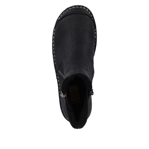 Botine damă Rieker 73357-00 – Negre, căptușite, cu fermoar lateral și talpă antiderapantă - Img 10