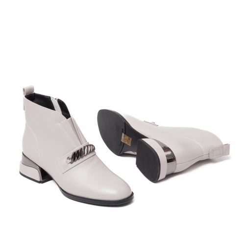 Botine gri din piele, Z921B224-B560-YP1054B 14-N - Img 5