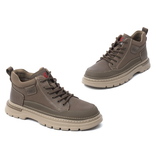 Ghete barbati din piele naturala, Otter, E6E670008C 40-N, kaki - Img 2