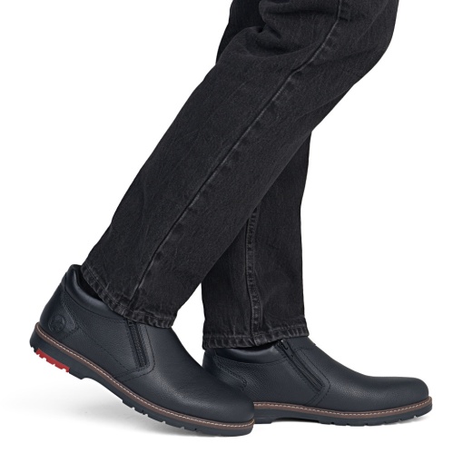 Ghete barbati din piele naturala, Rieker 10568-00, negru - Img 2