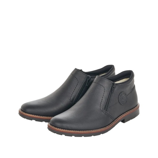 Ghete barbati din piele naturala, Rieker 15399-00, negru - Img 3