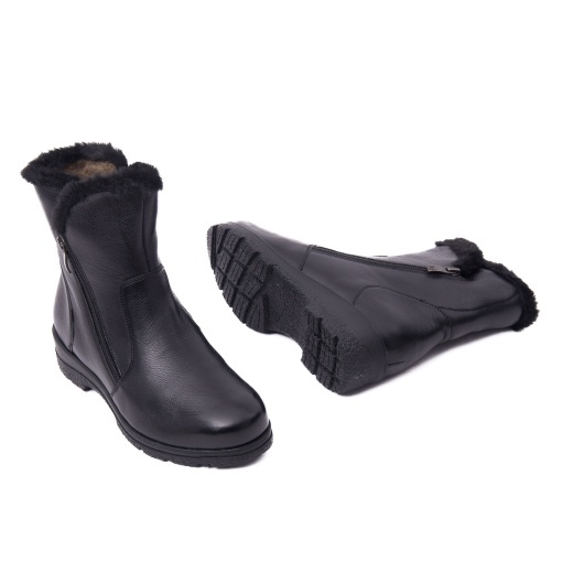 Ghete dama din piele naturala, Caprice 9-26409-41 02B BLACK NAPPA - Img 3