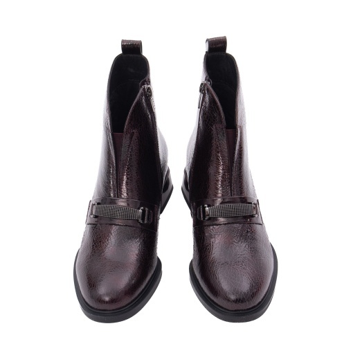 Ghete dama din piele naturala lacuita, Epica 3B317-A801-YP1828B 23-L, bordo - Img 5