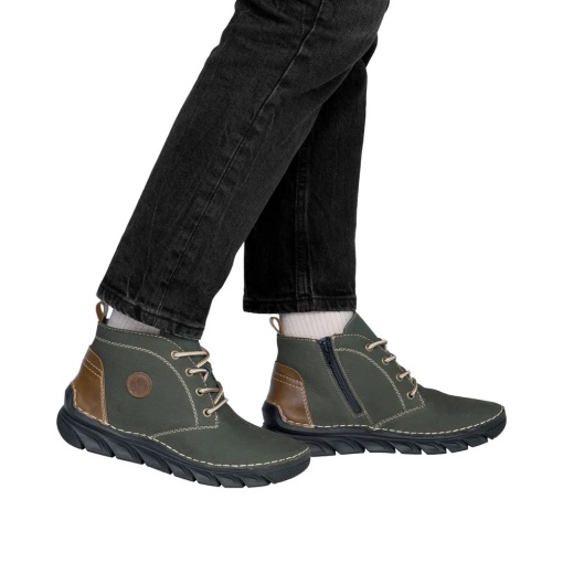 Ghete dama din piele naturala, Rieker 55036-54, verde - Img 2
