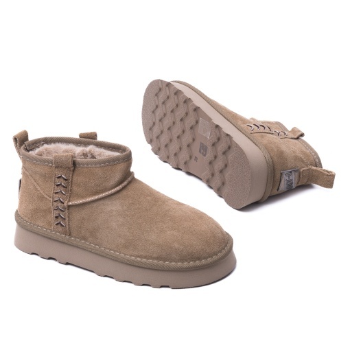 Ghete dama imblanite din piele intoarsa, O-JOO, BRITNEY OL52500A, taupe - Img 6